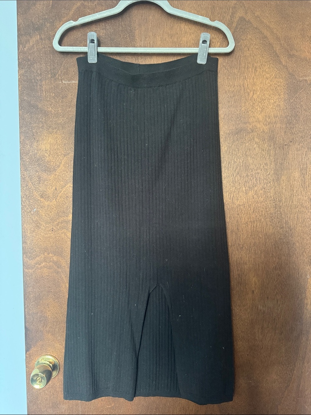 Free People Black Ribbed Midi Skirt - Picture 3 of 4